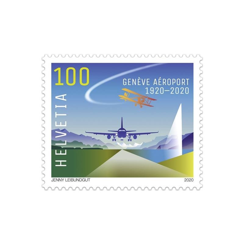 Timbre des 100 ans de Genève Aéroport